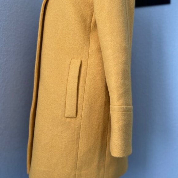 J.CREW Ochre Mustard Yellow Wool Blend City Coat Jacket Sz 4 - Picture 6 of 15